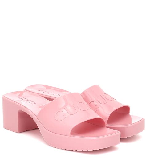 gucci rubber slide sandal|gucci rubber platform sandals.